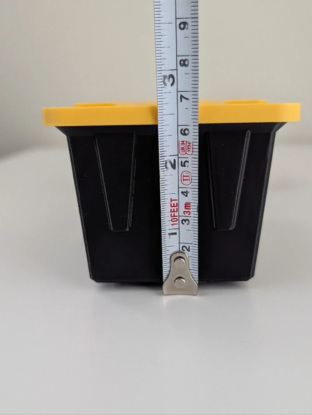 3D Printed Mini Storage Tote with Lid (Black & Yellow)